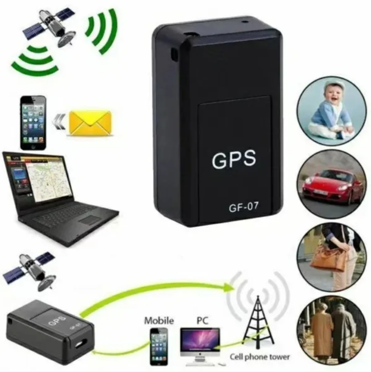 Mini traceur GPS de voiture GF-07 Suivi en temps réel Antivol