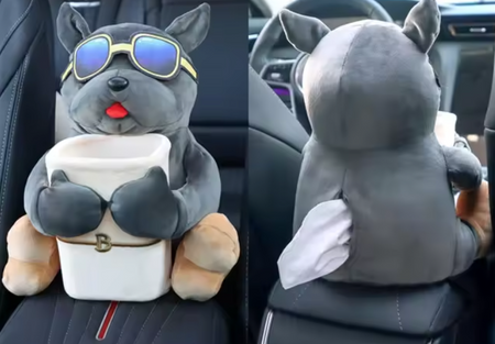 BOÎTE À MOUCHOIRS MONTÉE SUR VOITURE , 2 EN 1 DESSIN ANIMÉ
