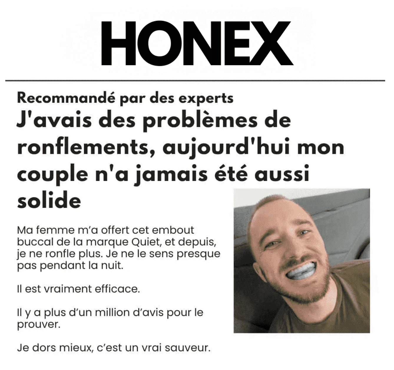 Honex™ - Dispositif Anti-Ronflement Universel