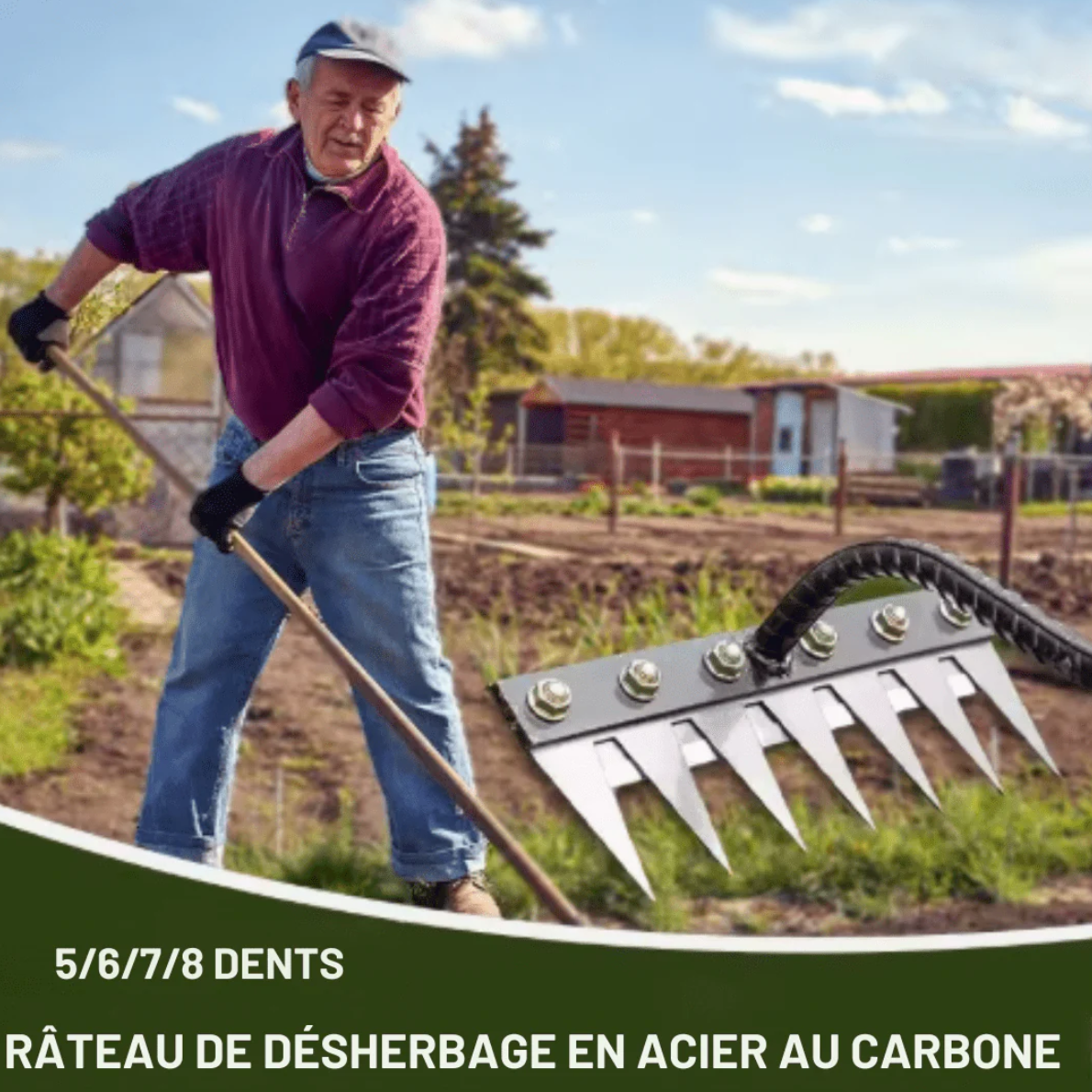 Râteau à Main en Acier au Carbone