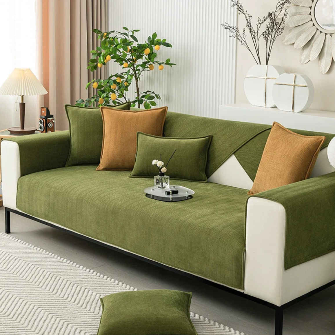 Protège-Canapé Luxueux en Chenille Herringbone
