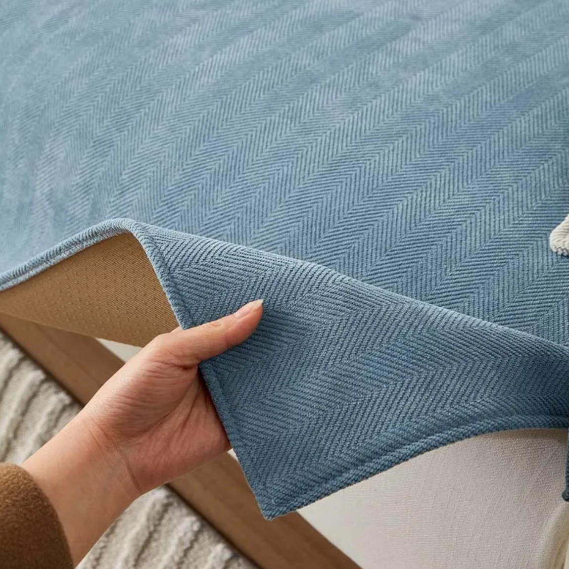 Protège-Canapé Luxueux en Chenille Herringbone