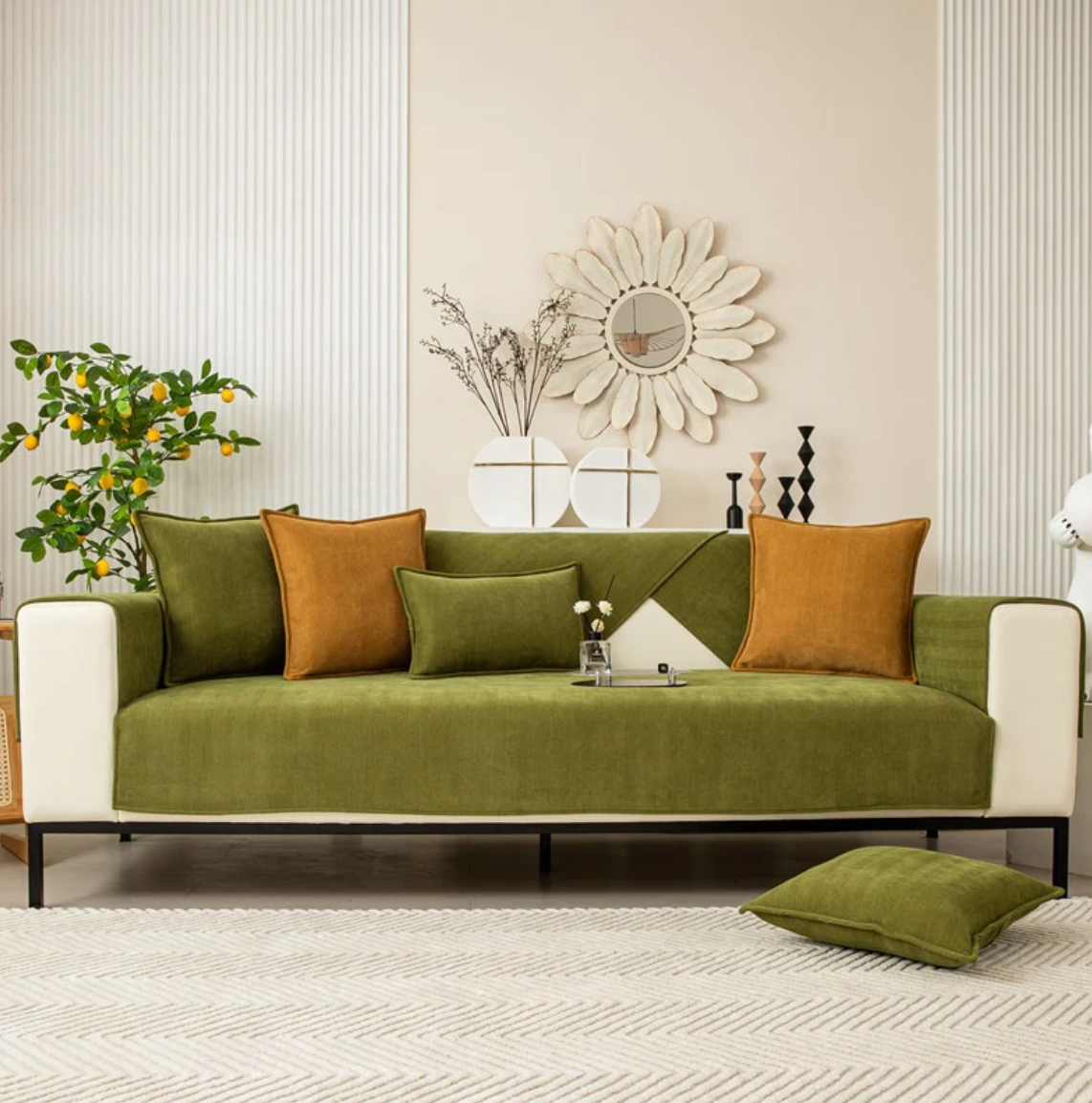 Protège-Canapé Luxueux en Chenille Herringbone