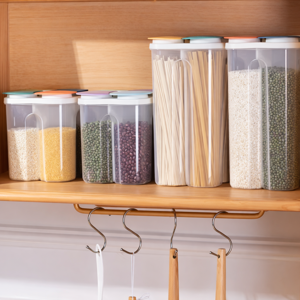 Lot de 4 boîtes alimentaires hermétiques avec séparations – Rangement sec, cuisine organisée